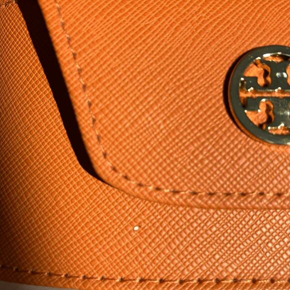 Tory Burch Burnt Orange Sunglasses Eyeglasses Leather Case - Picture 5 of 5